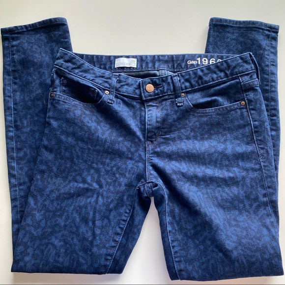 GAP Dark Wash Leopard Print Always Skinny Jeans - Picture 7 of 14